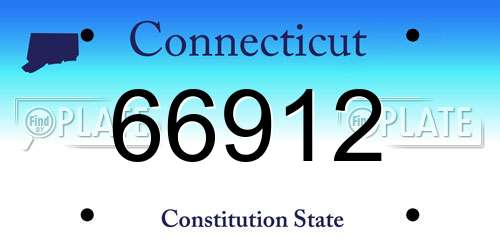 66912 Connecticut License Plate