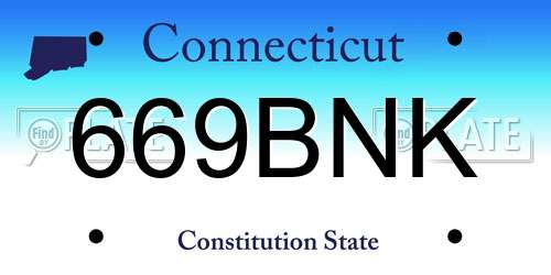 669BNK Connecticut License Plate