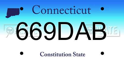 669DAB Connecticut License Plate