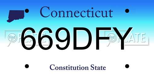 669DFY Connecticut License Plate