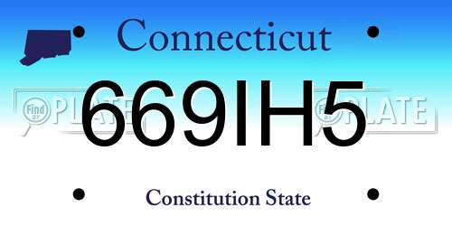669IH5 Connecticut License Plate