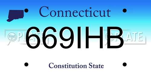 669IHB Connecticut License Plate
