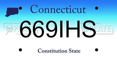 669IHS Connecticut License Plate