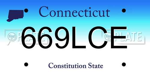 669LCE Connecticut License Plate
