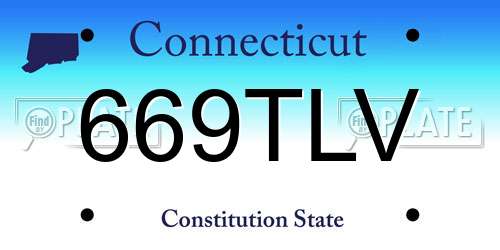 669TLV Connecticut License Plate