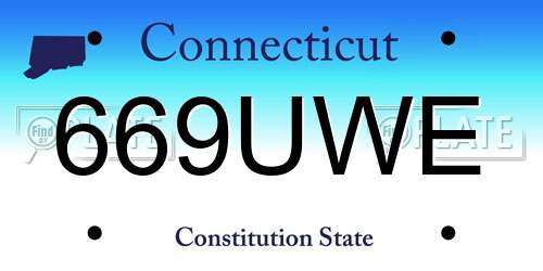 669UWE Connecticut License Plate