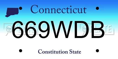 669WDB Connecticut License Plate