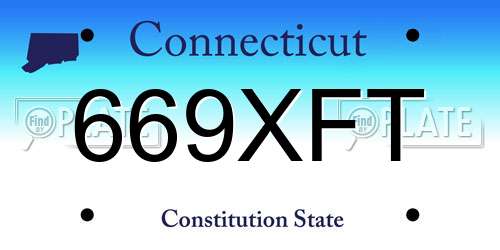 669XFT Connecticut License Plate