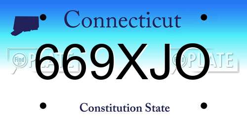 669XJO Connecticut License Plate