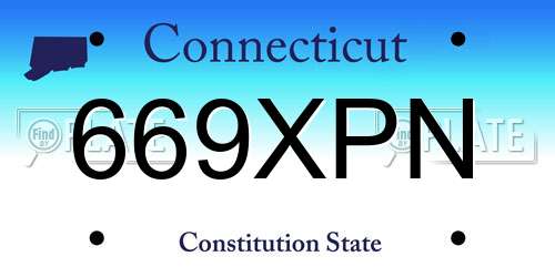 669XPN Connecticut License Plate