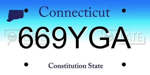 669YGA Connecticut License Plate