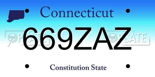 669ZAZ Connecticut License Plate