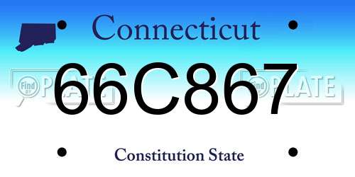 66C867 Connecticut License Plate