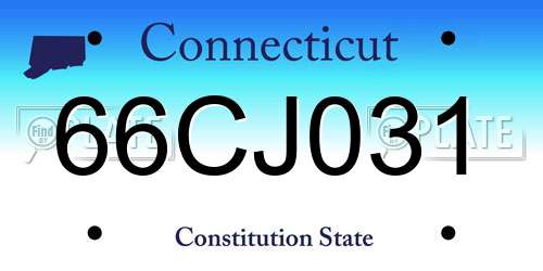 66CJ031 Connecticut License Plate