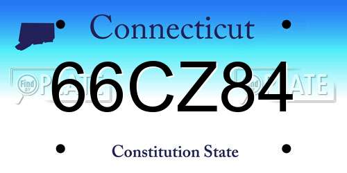 66CZ84 Connecticut License Plate