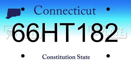 66HT182 Connecticut License Plate