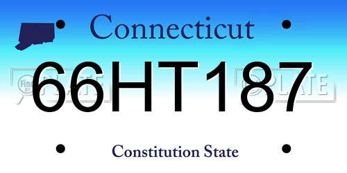66HT187 Connecticut License Plate