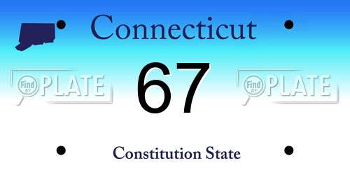 67 Connecticut License Plate
