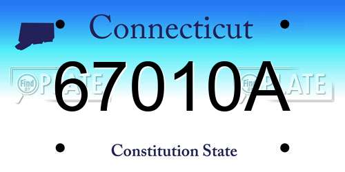 67010A Connecticut License Plate