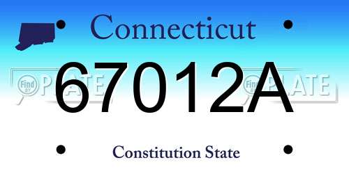 67012A Connecticut License Plate
