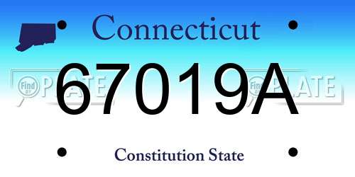 67019A Connecticut License Plate