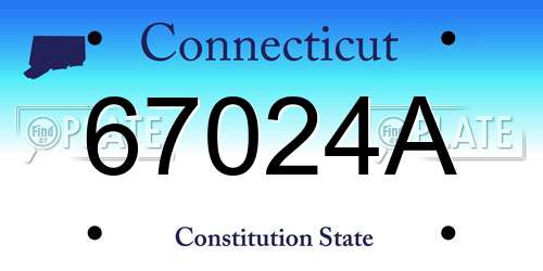67024A Connecticut License Plate