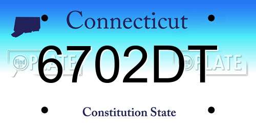 6702DT Connecticut License Plate