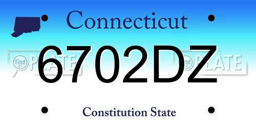 6702DZ Connecticut License Plate