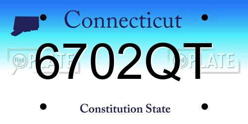 6702QT Connecticut License Plate