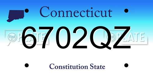 6702QZ Connecticut License Plate