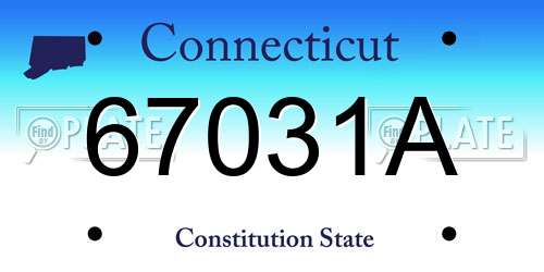 67031A Connecticut License Plate