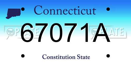 67071A Connecticut License Plate
