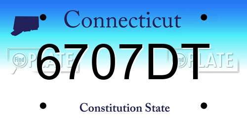 6707DT Connecticut License Plate