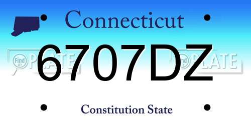 6707DZ Connecticut License Plate