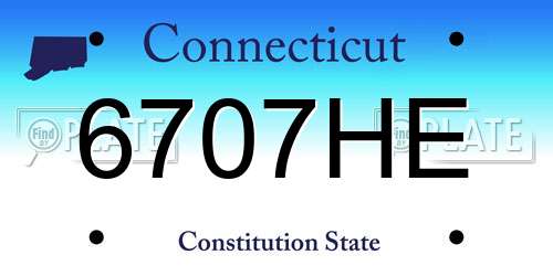 6707HE Connecticut License Plate