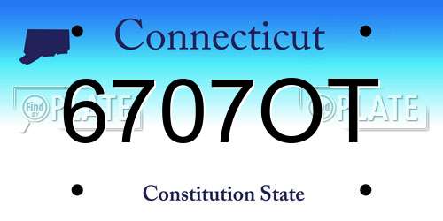 6707OT Connecticut License Plate