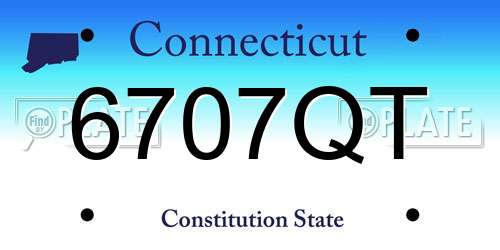 6707QT Connecticut License Plate