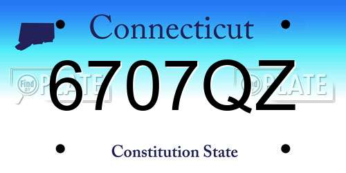 6707QZ Connecticut License Plate