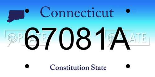 67081A Connecticut License Plate