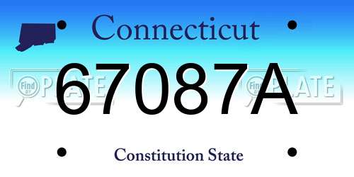 67087A Connecticut License Plate