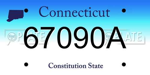 67090A Connecticut License Plate