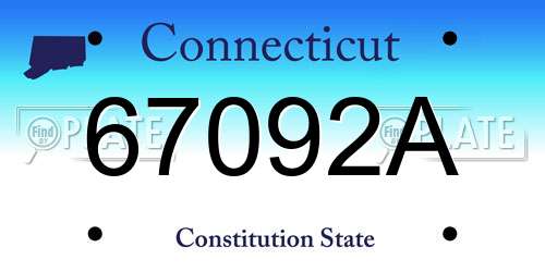 67092A Connecticut License Plate
