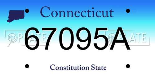 67095A Connecticut License Plate
