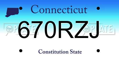 670RZJ Connecticut License Plate