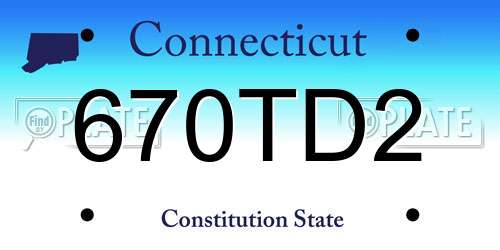 670TD2 Connecticut License Plate