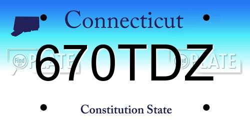 670TDZ Connecticut License Plate