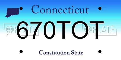 670TOT Connecticut License Plate