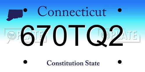 670TQ2 Connecticut License Plate