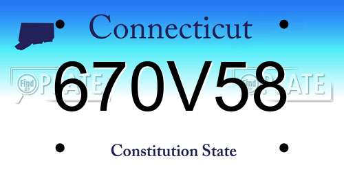 670V58 Connecticut License Plate