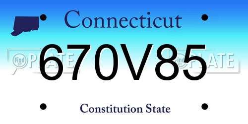 670V85 Connecticut License Plate